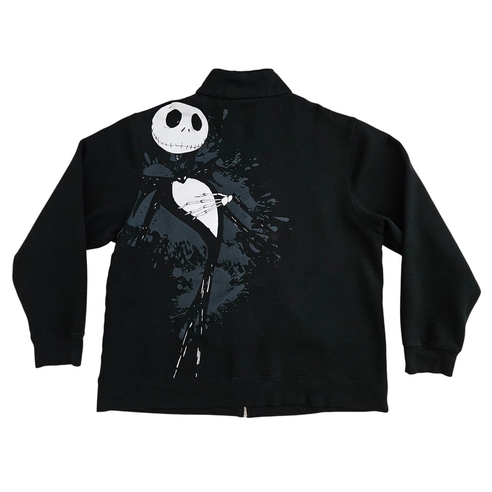 Disney Nightmare Before Christmas Mens XL Jack Skellington Full Zip Sweater